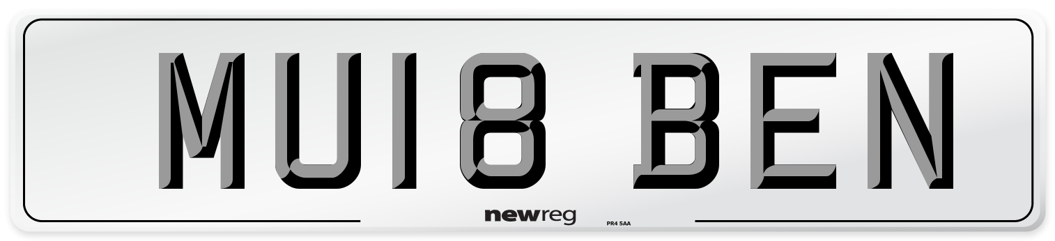 MU18 BEN Number Plate from New Reg